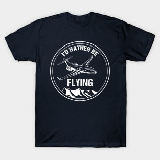 Airliner Pilot Gift T-Shirt I'd Rather be Flying Airplane Aviation T-Shirt